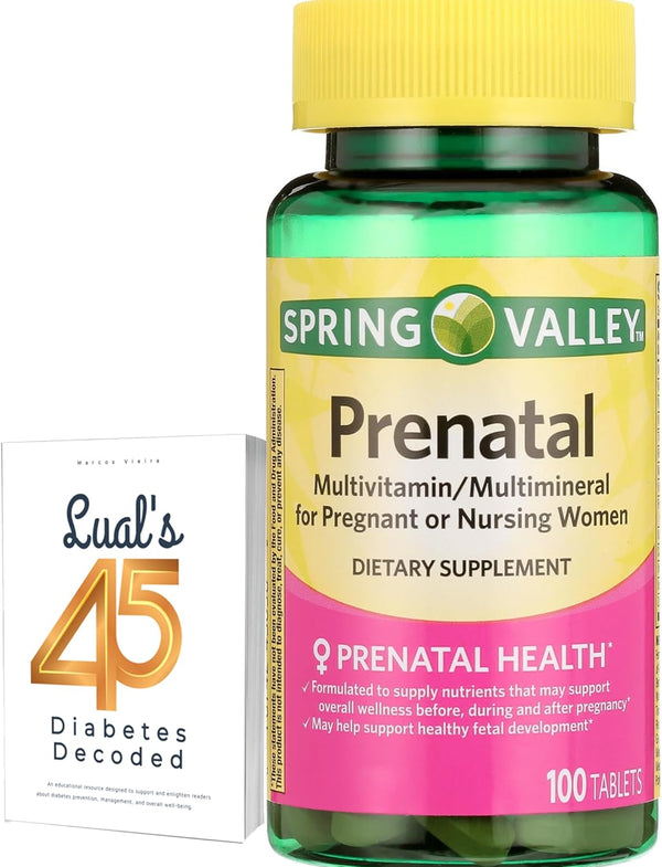 spring-valley-prenatal-multivitamin-100-tablets-prenatal-vitamins-for-women-pregnancy-must-haves-folate-supplement-bundle-with-lualls-45-diabetes-decoded-1