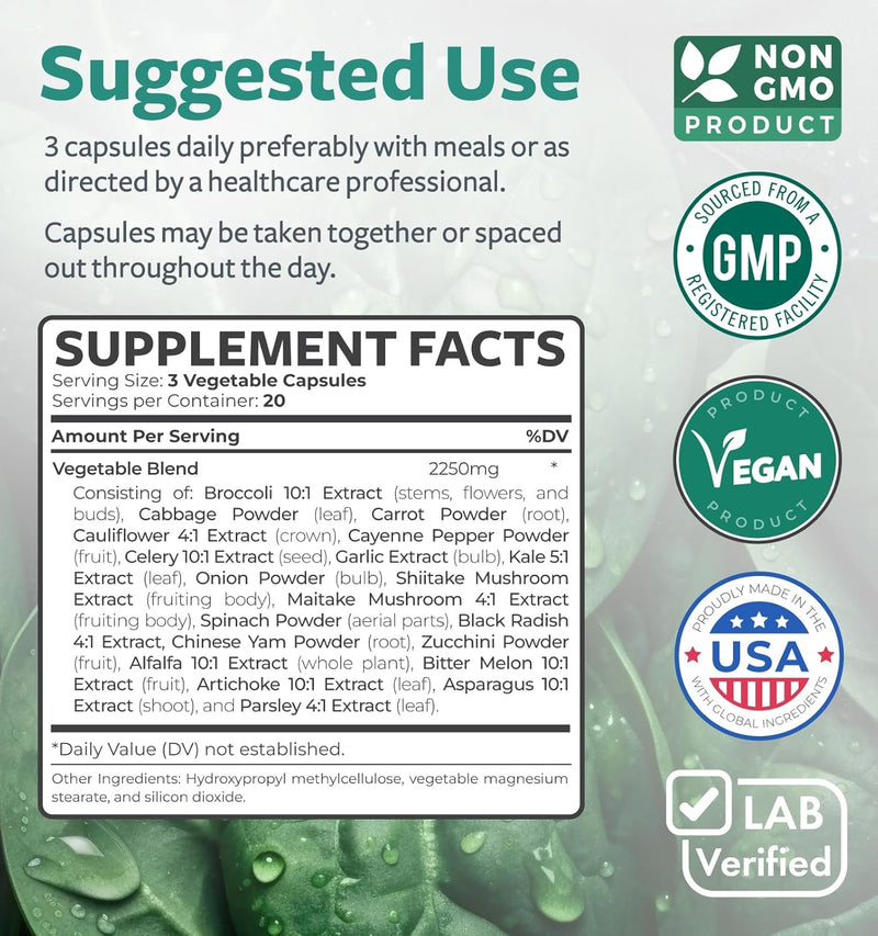 super-greens-antioxidants-superfoods-2250mg-supplement---20-ingredients-with-sprouts-mushrooms-roots-garlic-bitter-melon-artichoke-celery-seed-cayenne-pepper-alfalfa-non-gmo---60-capsules-5