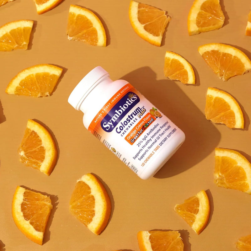symbiotics-colostrum-120ct-chewables-plus---immunity-support-for-adult-kids---lactoferrin-supplement-colostrum-protein---supports-digestion-gut---25-lgg-antibodies-gluten-free---orange-creme-4