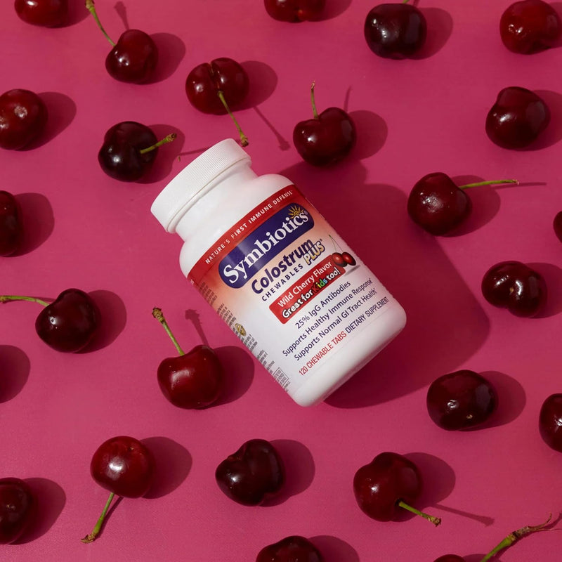 symbiotics-colostrum-120ct-chewables-plus---immunity-support-for-adult-kids---lactoferrin-supplement-colostrum-protein---supports-digestion-gut---25-lgg-antibodies-gluten-free---wild-cherry-5