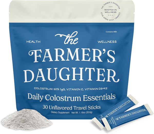 the-farmers-daughter-colostrum-powder-with-vitamin-c-d3-k2-for-gut-health-bloating-hair-skin-nails-immunity-grass-fed-50-igg-supplement-unflavored-30-individual-travel-stick-packs-1