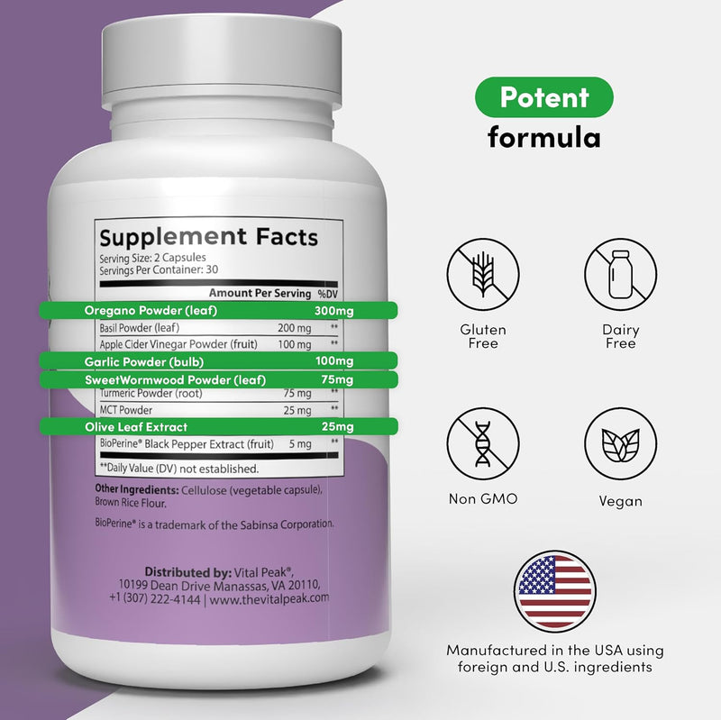 toenail-peak---healthy-nail-support-supplement---promotes-gut-health-immune-function---with-olive-leaf-extract-sweet-wormwood-oregano-garlic-more---vegan-gluten-free---60-capsules-2