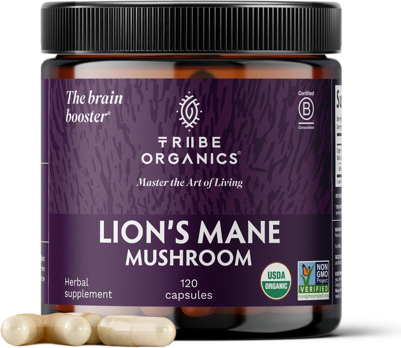 tribe-organics-lions-mane-supplement-1800mg-mushroom-extract-powder---immune-system-booster-brain-nootropic-for-focus-and-memory-mental-clarity-natural-energy-and-immunity---120-vegan-capsules-1