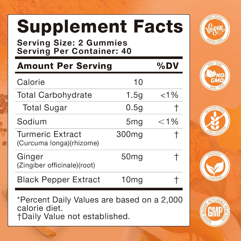 turmeric-curcumin-gummies-with-ginger-black-pepper-herbal-supplement-160-count-for-adults-and-kids-2400mg---tumeric-gummy-supplements-vegan-organic-gelatin-free-3-pack-3