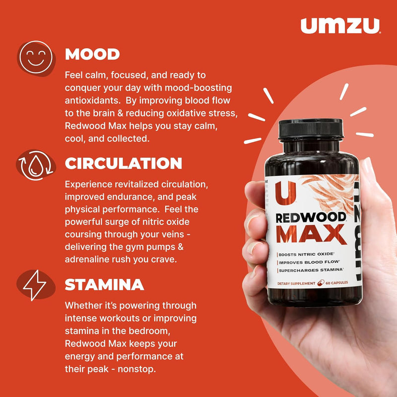 umzu-redwood-max-nitric-oxide-booster-blood-flow-circulation-support-for-men-women-energy-stamina-recovery-heart-varicose-vein-supplement-2-capsules-daily-60-count-2