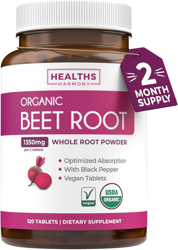usda-organic-beet-root-powder-120-tablets-1350mg-beets-per-serving-with-black-pepper-for-extra-absorption---super-antioxidant-and-nitrate-supplement-for-athletic-performance-and-stamina--no-capsules-1