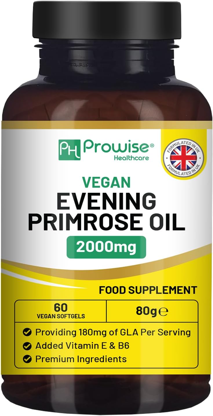 vegan-evening-primrose-oil-2000mg-with-vitamin-e-b6-60-vegan-softgels-pure-cold-pressed-i-180mg-gla-per-capsule-i-womens-health-i-premium-quality-i-by-prowise-healthcare-1