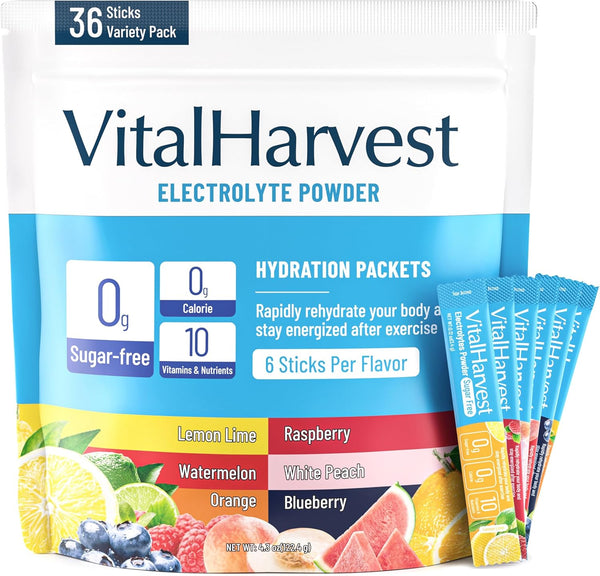 vitalharvest-36-sticks-electrolytes-powder-packets-6-flavors-sugar-free-hydration-packets-electrolyte-liquid-daily-iv-drink-mix-with-lemon-lime-watermelon-orange-raspberry-white-peach-blueberry-1
