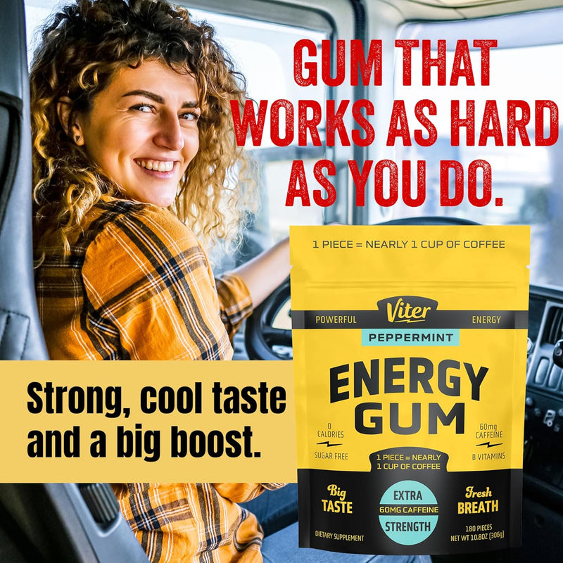 viter-energy-60mg-caffeine-gum-peppermint-flavor-180-pieces---sugar-free-vitamin-b3-b6-b9-b12-zero-calories-caffeinated-energy-chews-nootropic-focus-supplement-for-men-women-4