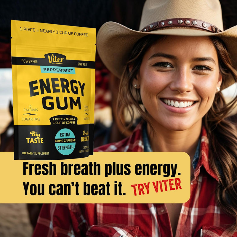 viter-energy-60mg-caffeine-gum-peppermint-flavor-180-pieces---sugar-free-vitamin-b3-b6-b9-b12-zero-calories-caffeinated-energy-chews-nootropic-focus-supplement-for-men-women-6