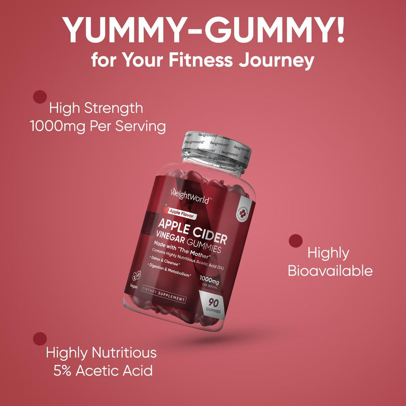 weightworld-apple-cider-vinegar-gummies-with-the-mother-1000mg---90-gummies---added-vitamin-b6-b12-b9-folic-acid-c-for-detox-cleanse-digestion-metabolism---delicious-natural-apple-flavor-2