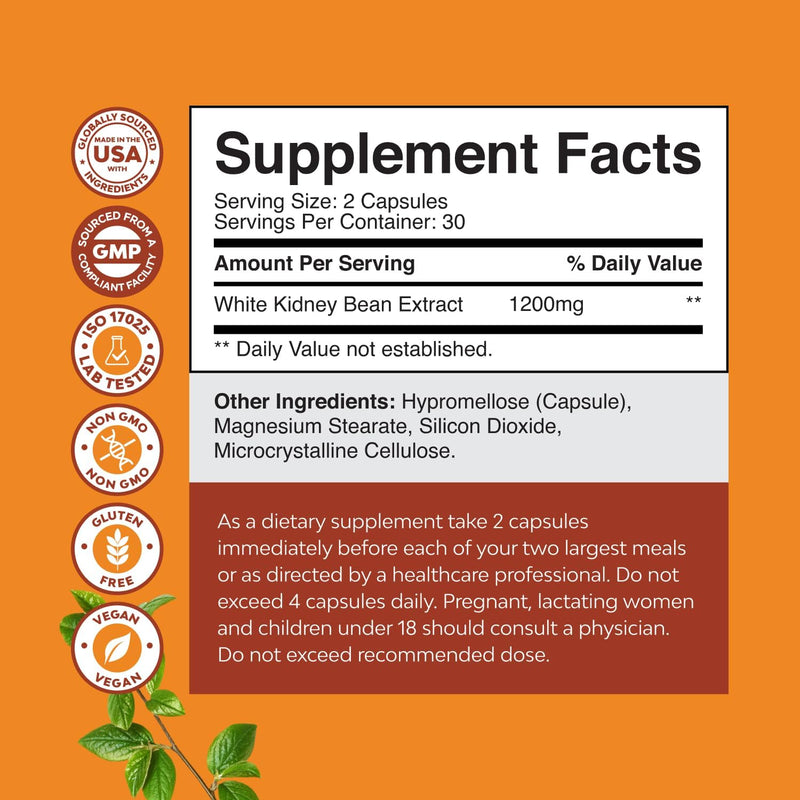 white-kidney-bean-extract-carb-blocker---white-kidney-beans-supplement-for-weight-loss-reduce-calories-from-starchy-food---glucose-support-carb-control-supplements---60-capsules-3