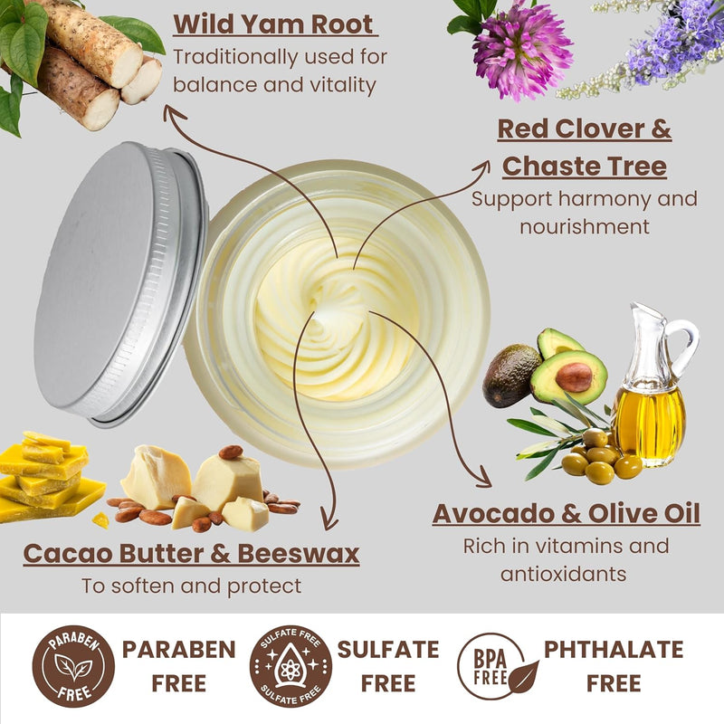 wild-yam-cream-for-hormone-balance---gift-for-mom---menopause-and-pms-support-for-women---wild-yam-balancing-cream---hot-flashes-night-sweats-mood-swings-low-energy---lavender-4oz-3