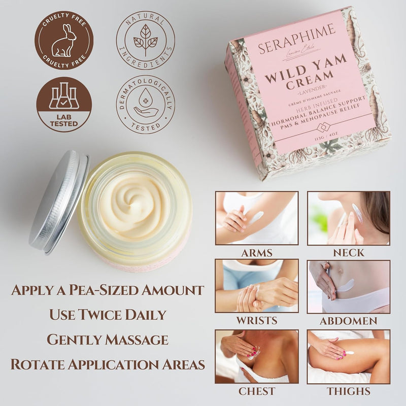 wild-yam-cream-for-hormone-balance---gift-for-mom---menopause-and-pms-support-for-women---wild-yam-balancing-cream---hot-flashes-night-sweats-mood-swings-low-energy---lavender-4oz-4