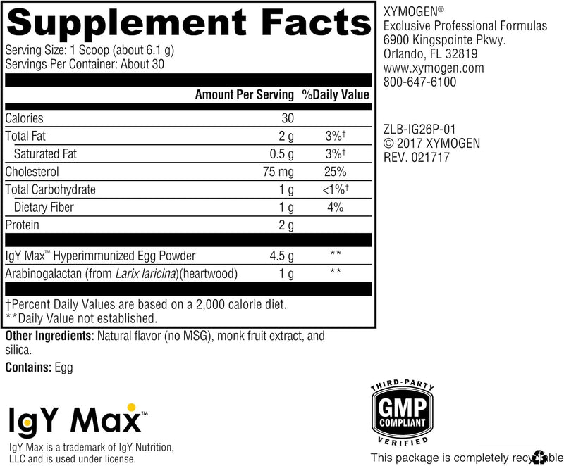 xymogen-ig-26-plus-df---dairy-free-immunoglobulin-powder-igy-max-hyperimmunized-egg---promotes-intestinal-health-cytokine-balance-muscle-performance-recovery---vanilla-flavor-646-oz-6