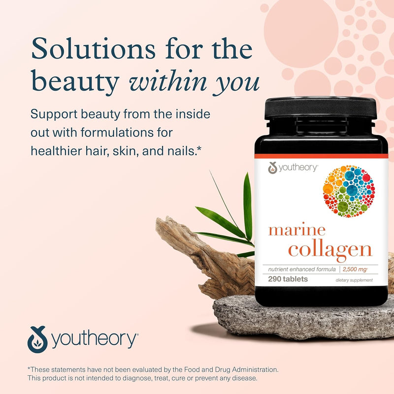 youtheory-marine-collagen---2500-mg-hydrolyzed-collagen---supports-skin---fish-sourced-collagen---with-vitamin-c-a-c-e-b6-b12-more---highly-digestible-and-absorbable---290-tablets-6