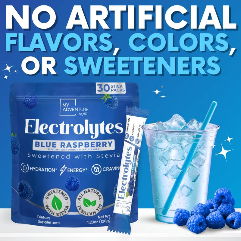 zero-sugar-blue-raspberry-electrolytes-powder-packets-30-pack---all-natural-ingredients-caffeine-free-energy-for-refreshing-hydration---vegan-keto-paleo---sugar-free-electrolytes-powder-no-sugar-2
